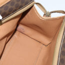 CELINE Macadam Canvas Tote Bag PVC Leather Brown Gold Auth ki6127-17