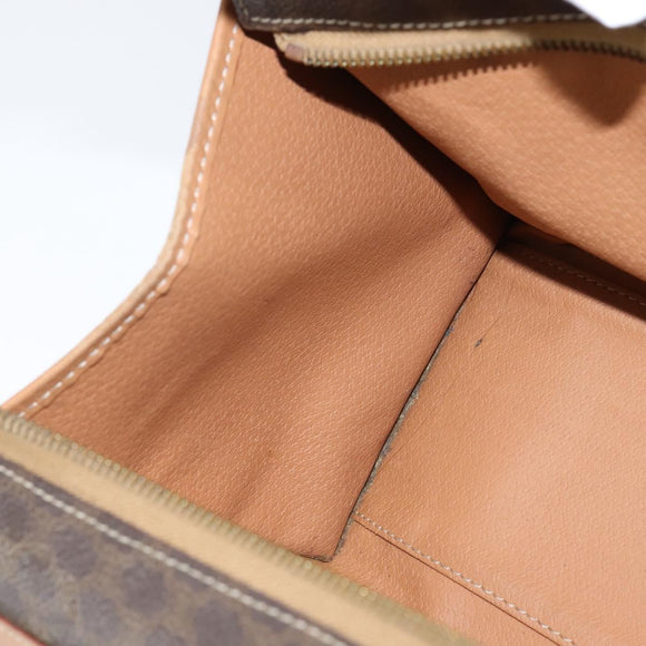 CELINE Macadam Canvas Tote Bag PVC Leather Brown Gold Auth ki6127