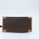 CELINE Macadam Canvas Tote Bag PVC Leather Brown Gold Auth ki6127-5
