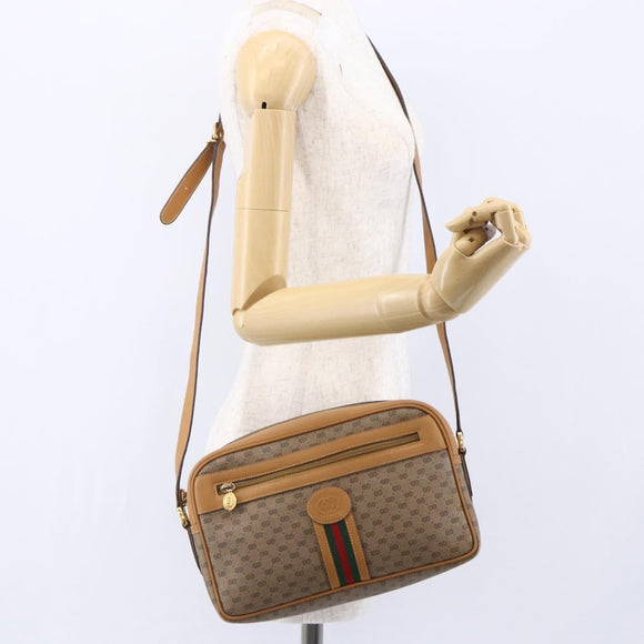 GUCCI Micro GG Supreme Web Sherry Line Bag PVC Beige 001 23 0942 Auth ki6128