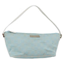 GUCCI GG Canvas Accessory Pouch Light Blue Silver 039 1103 Auth ki6130-1