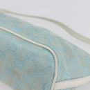 GUCCI GG Canvas Accessory Pouch Light Blue Silver 039 1103 Auth ki6130-9