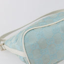 GUCCI GG Canvas Accessory Pouch Light Blue Silver 039 1103 Auth ki6130-14