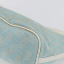 GUCCI GG Canvas Accessory Pouch Light Blue Silver 039 1103 Auth ki6130-15