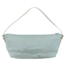 GUCCI GG Canvas Accessory Pouch Light Blue Silver 039 1103 Auth ki6130-2