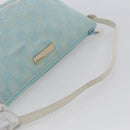 GUCCI GG Canvas Accessory Pouch Light Blue Silver 039 1103 Auth ki6130-7