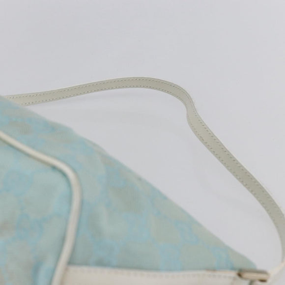 GUCCI GG Canvas Accessory Pouch Light Blue Silver 039 1103 Auth ki6130