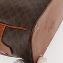 CELINE Macadam Canvas Hand Bag PVC Leather Brown Gold Auth ki6132-9