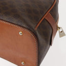 CELINE Macadam Canvas Hand Bag PVC Leather Brown Gold Auth ki6132-16