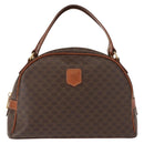 CELINE Macadam Canvas Hand Bag PVC Leather Brown Gold Auth ki6132-13