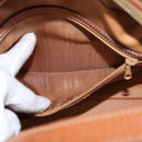 CELINE Macadam Canvas Hand Bag PVC Leather Brown Gold Auth ki6132-11