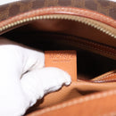 CELINE Macadam Canvas Hand Bag PVC Leather Brown Gold Auth ki6132-12