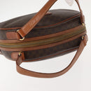 CELINE Macadam Canvas Hand Bag PVC Leather Brown Gold Auth ki6132-6