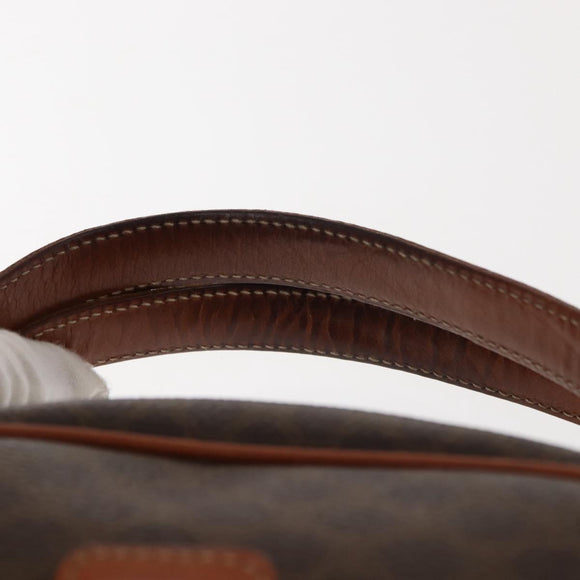 CELINE Macadam Canvas Hand Bag PVC Leather Brown Gold Auth ki6132