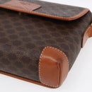 CELINE Macadam Canvas Shoulder Bag PVC Leather Brown Gold Auth ki6135-9