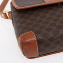 CELINE Macadam Canvas Shoulder Bag PVC Leather Brown Gold Auth ki6135-14