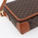 CELINE Macadam Canvas Shoulder Bag PVC Leather Brown Gold Auth ki6135-16