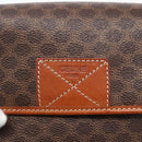 CELINE Macadam Canvas Shoulder Bag PVC Leather Brown Gold Auth ki6135-17