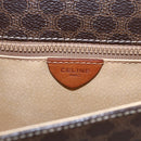 CELINE Macadam Canvas Shoulder Bag PVC Leather Brown Gold Auth ki6135-18