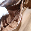 CELINE Macadam Canvas Shoulder Bag PVC Leather Brown Gold Auth ki6135-11