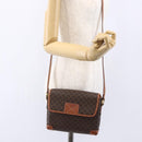 CELINE Macadam Canvas Shoulder Bag PVC Leather Brown Gold Auth ki6135-22