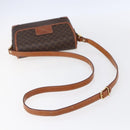 CELINE Macadam Canvas Shoulder Bag PVC Leather Brown Gold Auth ki6135-7