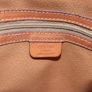 CELINE Macadam Canvas Shoulder Bag PVC Leather Brown Gold Auth ki6137-18