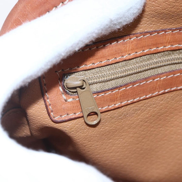 CELINE Macadam Canvas Shoulder Bag PVC Leather Brown Gold Auth ki6137