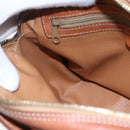 CELINE Macadam Canvas Shoulder Bag PVC Leather Brown Gold Auth ki6137-21