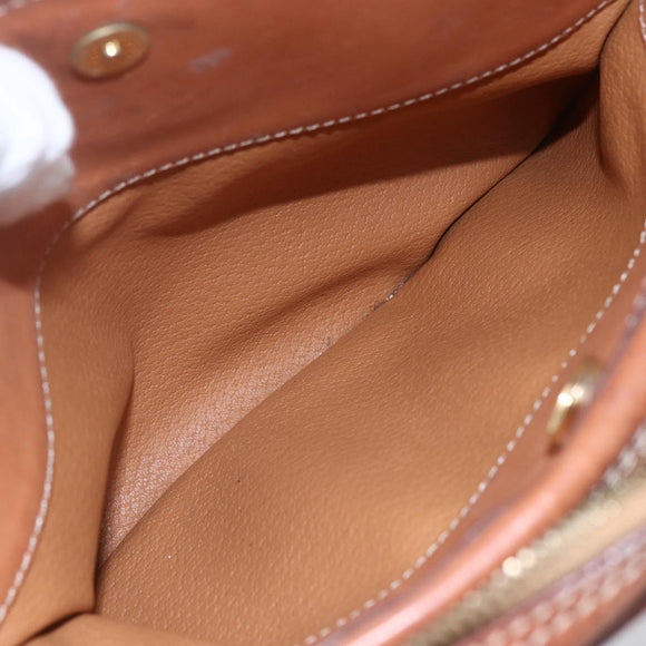 CELINE Macadam Canvas Shoulder Bag PVC Leather Brown Gold Auth ki6137