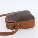 CELINE Macadam Canvas Shoulder Bag PVC Leather Brown Gold Auth ki6137-4