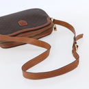 CELINE Macadam Canvas Shoulder Bag PVC Leather Brown Gold Auth ki6137-7