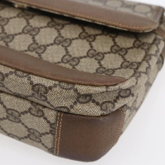 GUCCI GG Supreme Shoulder Bag PVC Leather Beige Gold 001 106 0185 Auth ki6140