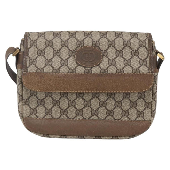 GUCCI GG Supreme Shoulder Bag PVC Leather Beige Gold 001 106 0185 Auth ki6140