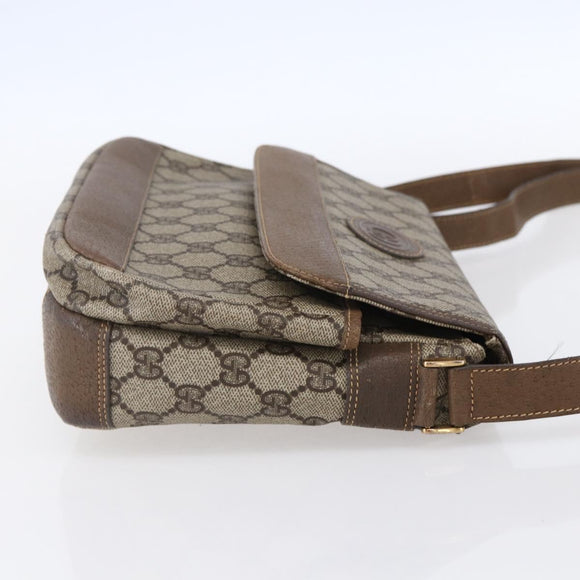 GUCCI GG Supreme Shoulder Bag PVC Leather Beige Gold 001 106 0185 Auth ki6140