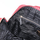 PRADA Hand Bag Nylon Red Gold Auth ki6141-22