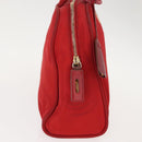 PRADA Hand Bag Nylon Red Gold Auth ki6141-5