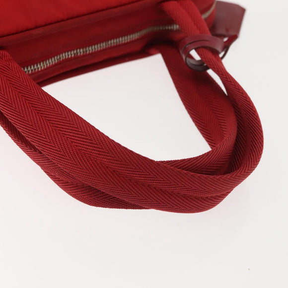 PRADA Hand Bag Nylon Red Gold Auth ki6141