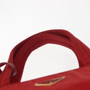 PRADA Hand Bag Nylon Red Gold Auth ki6141-8