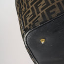 FENDI Zucca Canvas Boston Bag Black Brown gold Auth ki6142-11