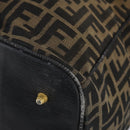 FENDI Zucca Canvas Boston Bag Black Brown gold Auth ki6142-12