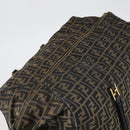 FENDI Zucca Canvas Boston Bag Black Brown gold Auth ki6142-16