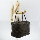 FENDI Zucca Canvas Boston Bag Black Brown gold Auth ki6142-25