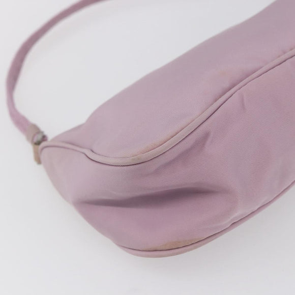 PRADA Accessory Pouch Nylon Pink Silver Auth ki6145