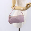 PRADA Accessory Pouch Nylon Pink Silver Auth ki6145-22