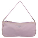PRADA Accessory Pouch Nylon Pink Silver Auth ki6145-13