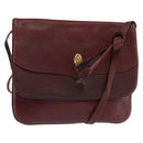 CARTIER Must Line Shoulder Bag Leather Bordeaux Gold Auth ki6147-1