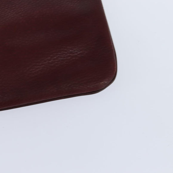 CARTIER Must Line Shoulder Bag Leather Bordeaux Gold Auth ki6147