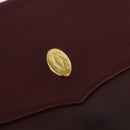 CARTIER Must Line Shoulder Bag Leather Bordeaux Gold Auth ki6147-14