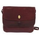 CARTIER Must Line Shoulder Bag Leather Bordeaux Gold Auth ki6147-2